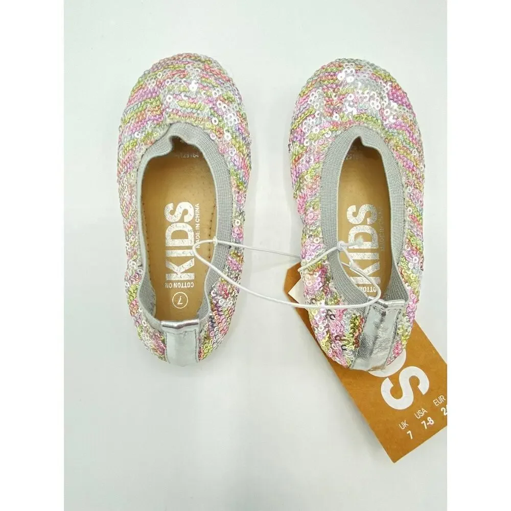 NWT Girl's Cotton On Kids US 7-8 Ombre Sequin Dress Holiday Summer Fall Flats